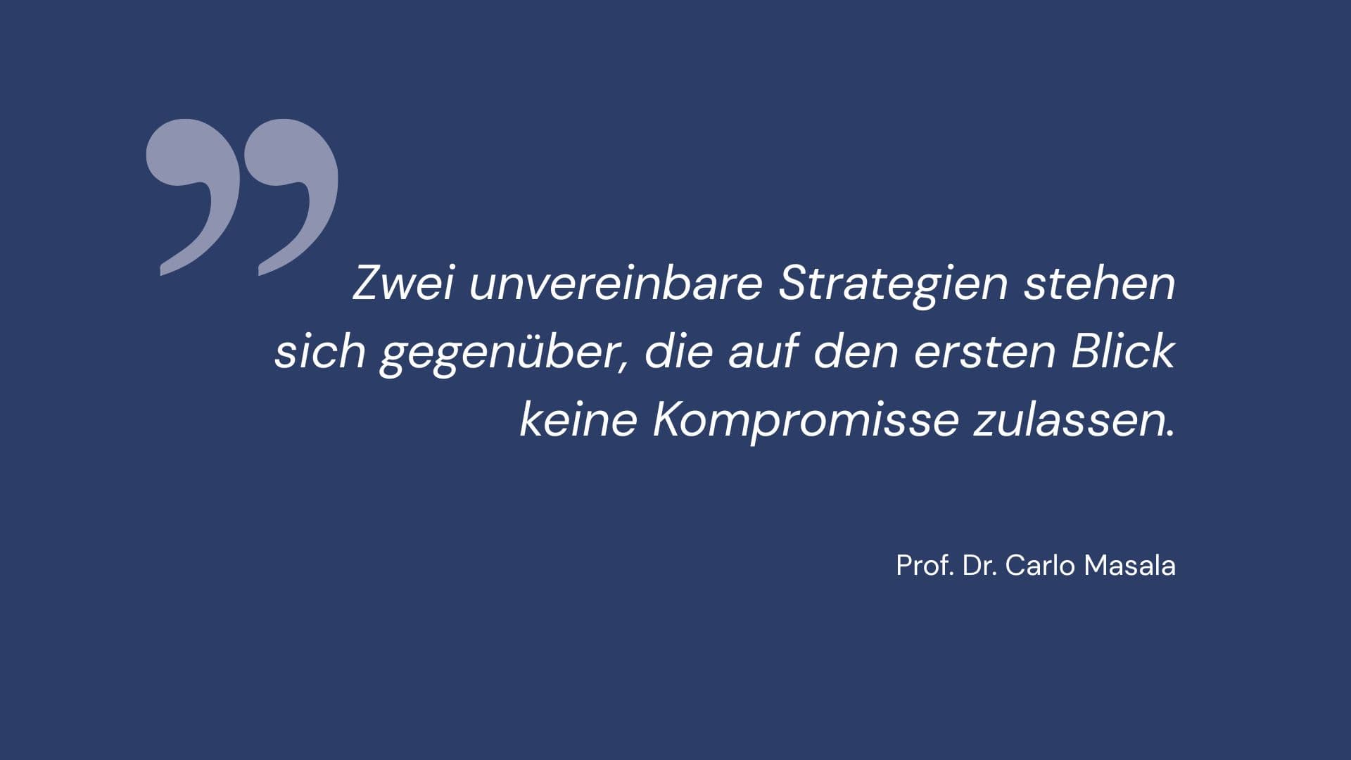 Denn sie wissen nicht, was sie tun. Oder doch? Analyse von Prof. Dr. Masala
